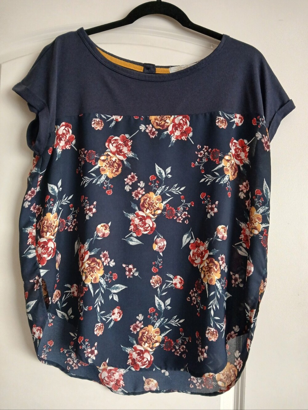 Blue Floral Short Sleeve Shirt-